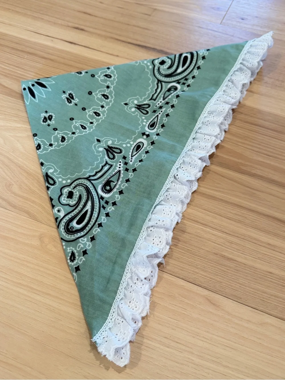 Lace Bandana Hair Scarf Handmade